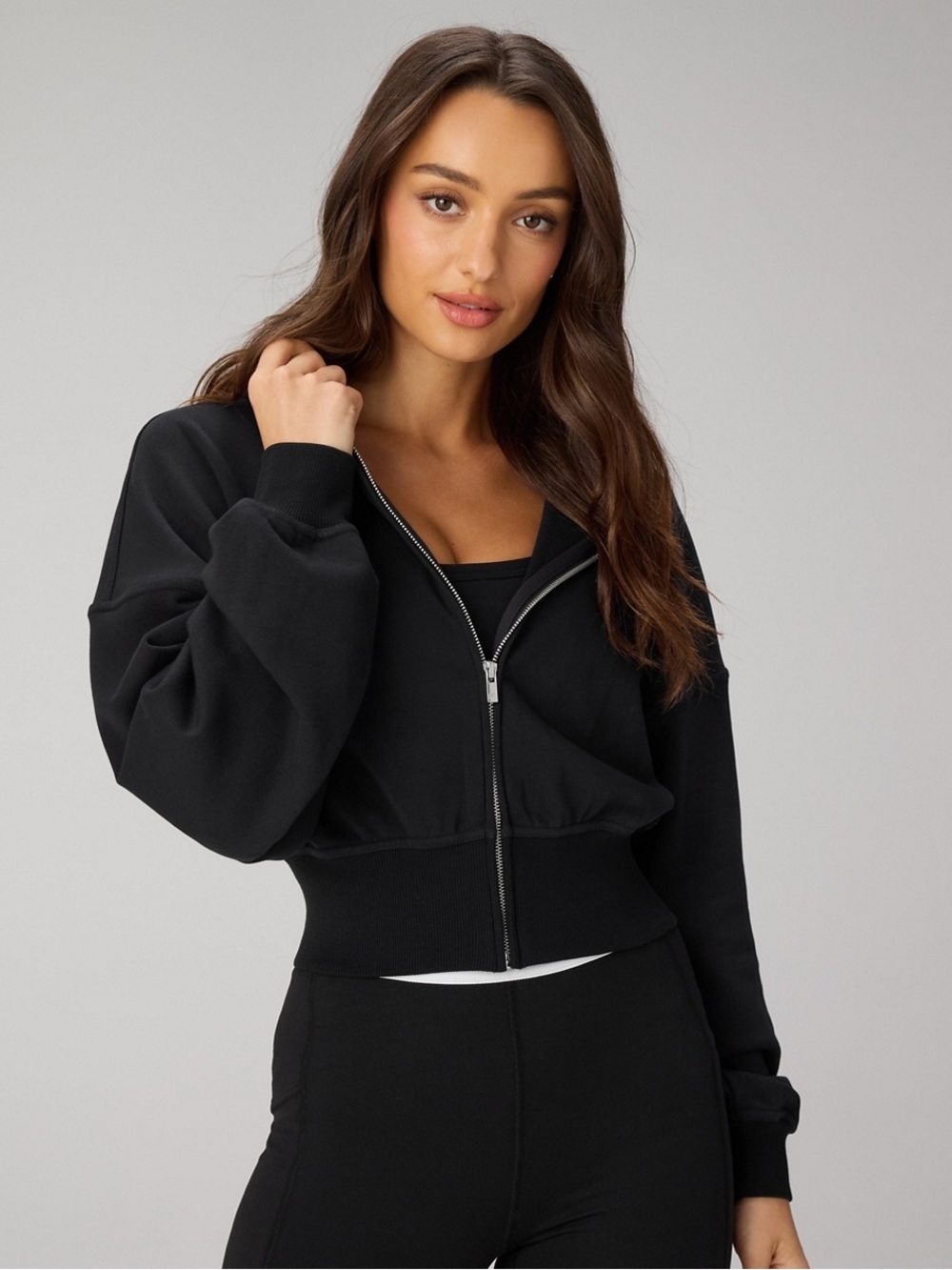Fabletics Zip Up Cropped Hoodie
